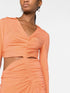 vestido drapeado con aberturas